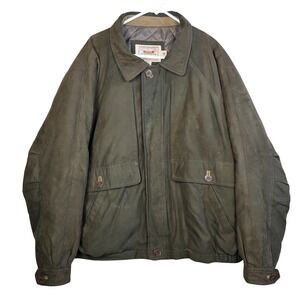 Cabelas OUTFITTERS SERIES Mens XXL 2XL Coat Jacket Dark Green Tan Quilted Lining